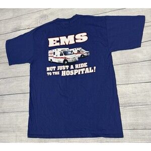 Y2K Trauma Gear Graphic T Shirt EMS Not Just A Ride Hospital Size Large Defect